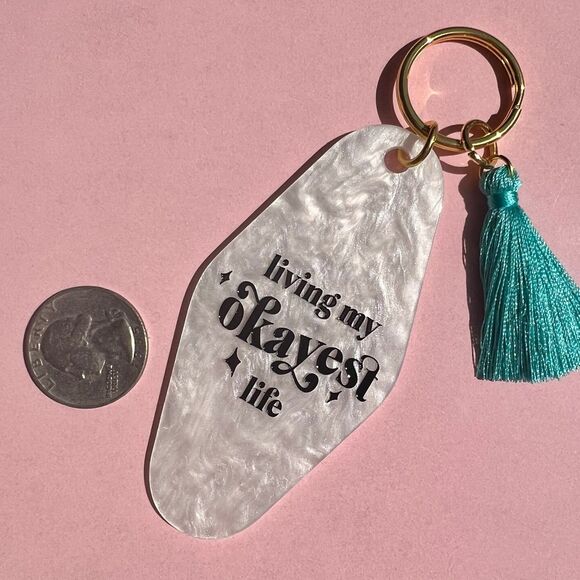 Positive Affirmations Resin Tassle Keychains - Picture 4 of 5